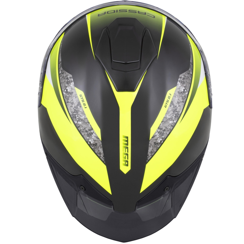 Kask motocyklowy integralny Cassida Integral GTS 2.1 Mega czarno-fluo żółto-biały