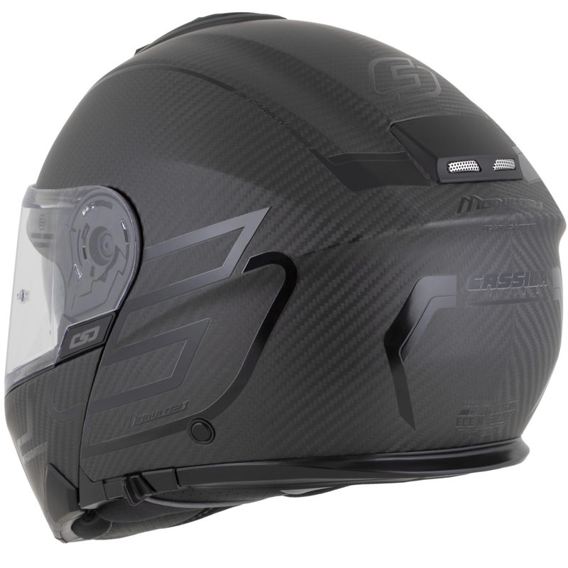 Kask motocyklowy z klapką Cassida Modulo 2.1 Plus Carbon BlackOut matowy czarny