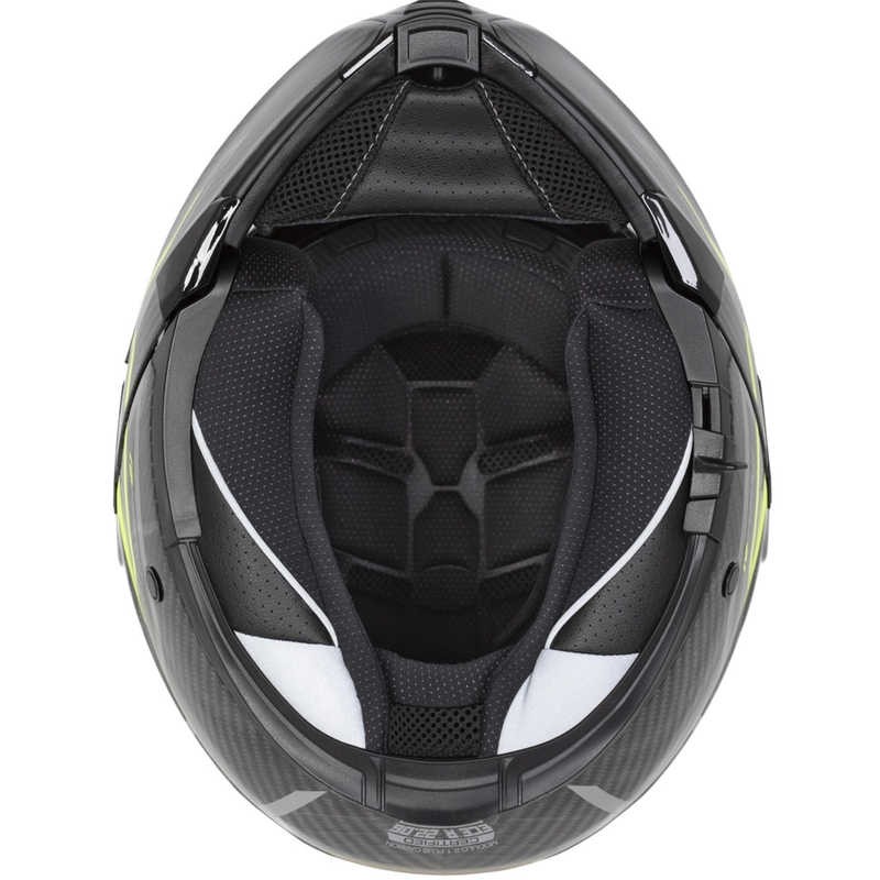 Kask motocyklowy z klapką Cassida Modulo 2.1 Plus Carbon BlackOut matowy czarno-metaliczny czerwono-odblaskowy srebrno-czarny