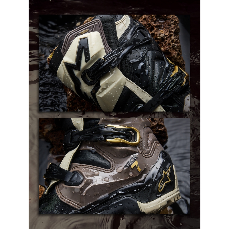 Buty motocyklowe Alpinestars TECH 7 Enduro Drystar w kolorze czarno-ciemnoszarym-złotym