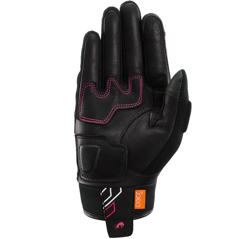 Damskie rękawice motocyklowe Furygan Jet Neon D3O® Evo czarno-biało-różowe