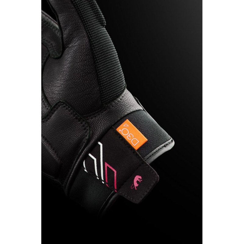 Damskie rękawice motocyklowe Furygan Jet Neon D3O® Evo czarno-biało-różowe