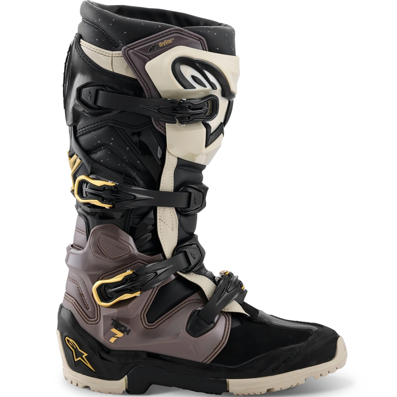 Buty motocyklowe Alpinestars TECH 7 Enduro Drystar w kolorze czarno-ciemnoszarym-złotym