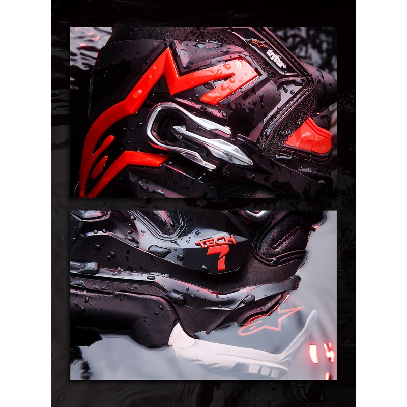 Buty motocyklowe Alpinestars TECH 7 Enduro Drystar czarno-fluo czerwono-białe