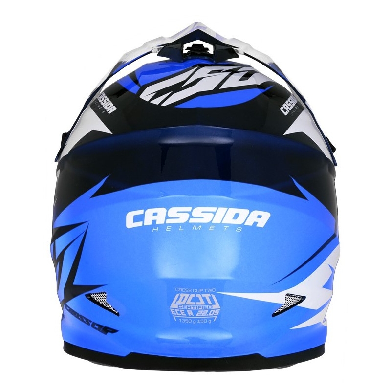 Motocrossowy kask Cassida Cross Cup Two czarno-biało-niebieski