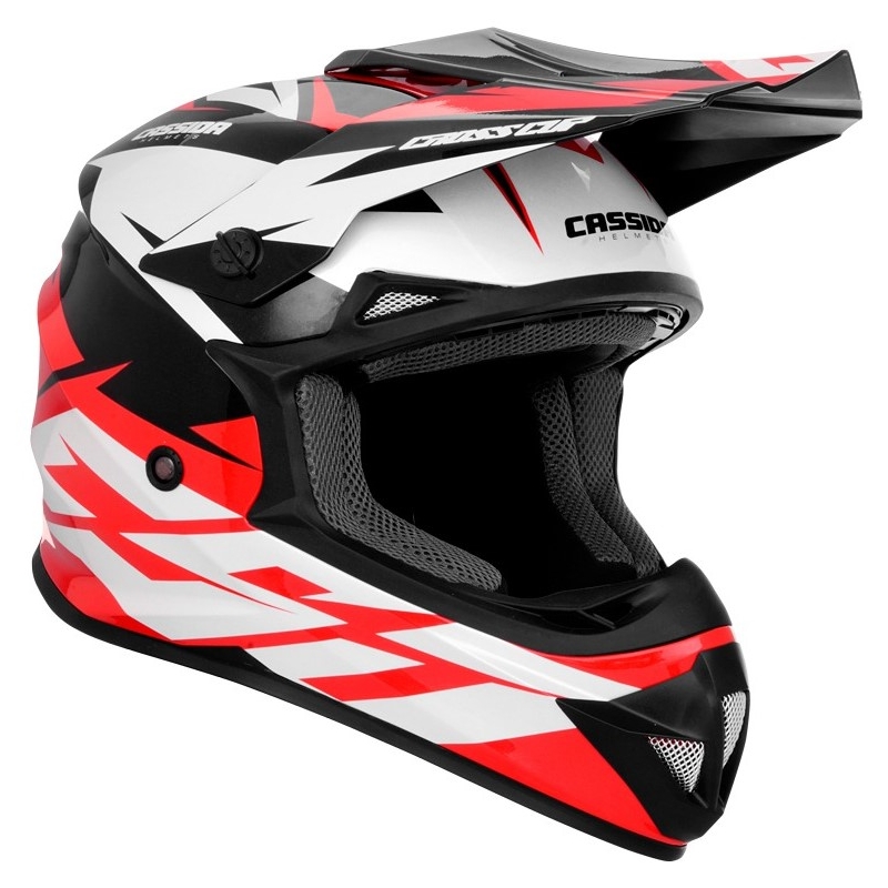Motocrossowy kask Cassida Cross Cup Two czarno-biało-czerwony