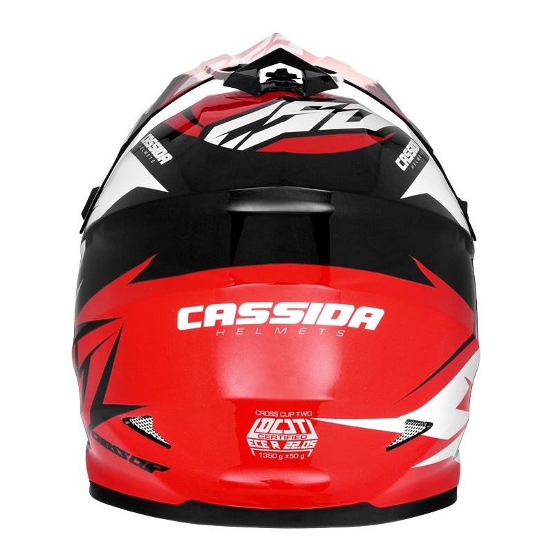 Motocrossowy kask Cassida Cross Cup Two czarno-biało-czerwony