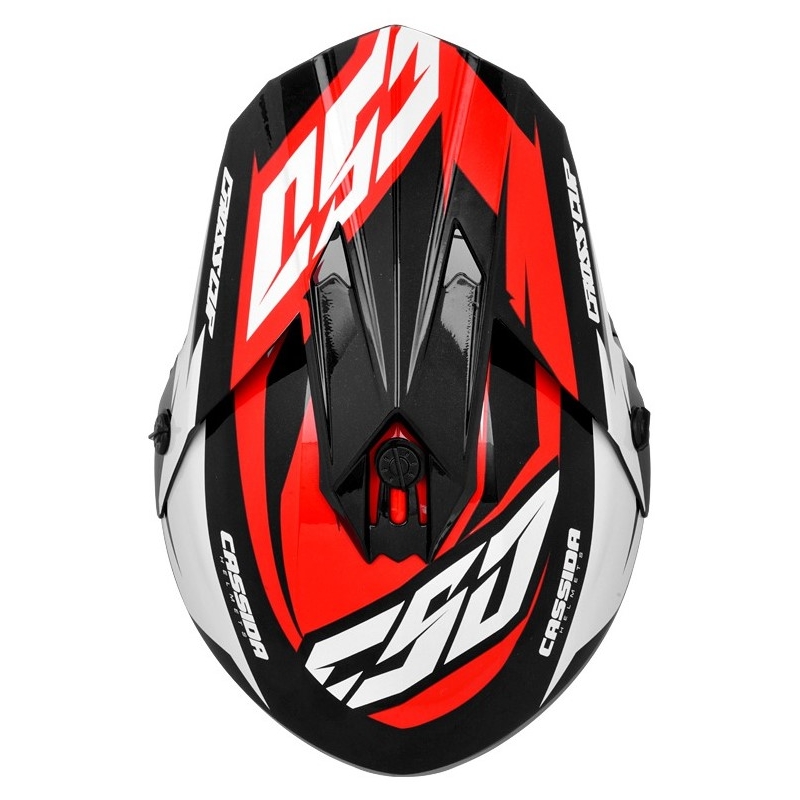 Motocrossowy kask Cassida Cross Cup Two czarno-biało-czerwony