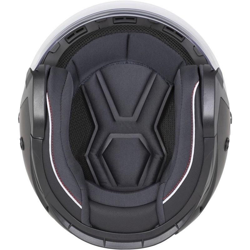 Kask motocyklowy Cassida Reflex 2.0 Safety otwarty biało-czerwono-szaro-srebrny odblaskowy
