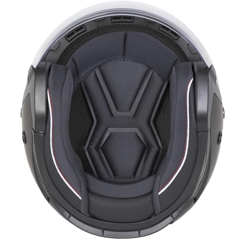 Kask motocyklowy Cassida Reflex 2.0 Safety Open Face, matowy, czarno-szary, odblaskowy, srebrny