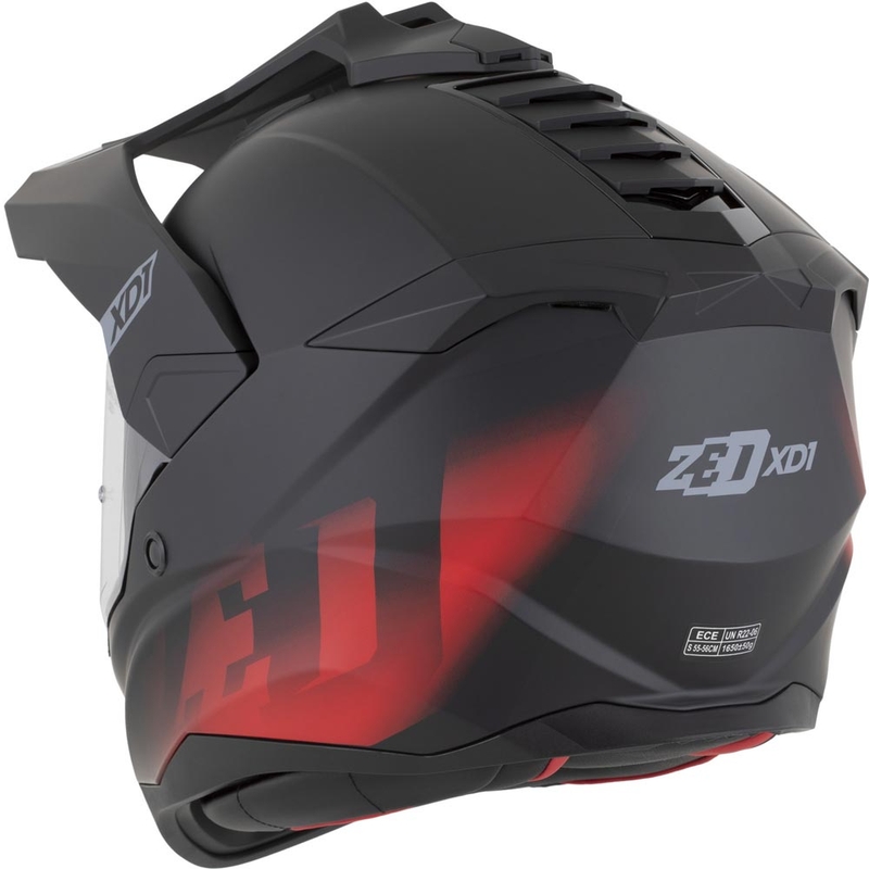 Kask motocyklowy enduro ZED XD1 matowy czarno-czerwony