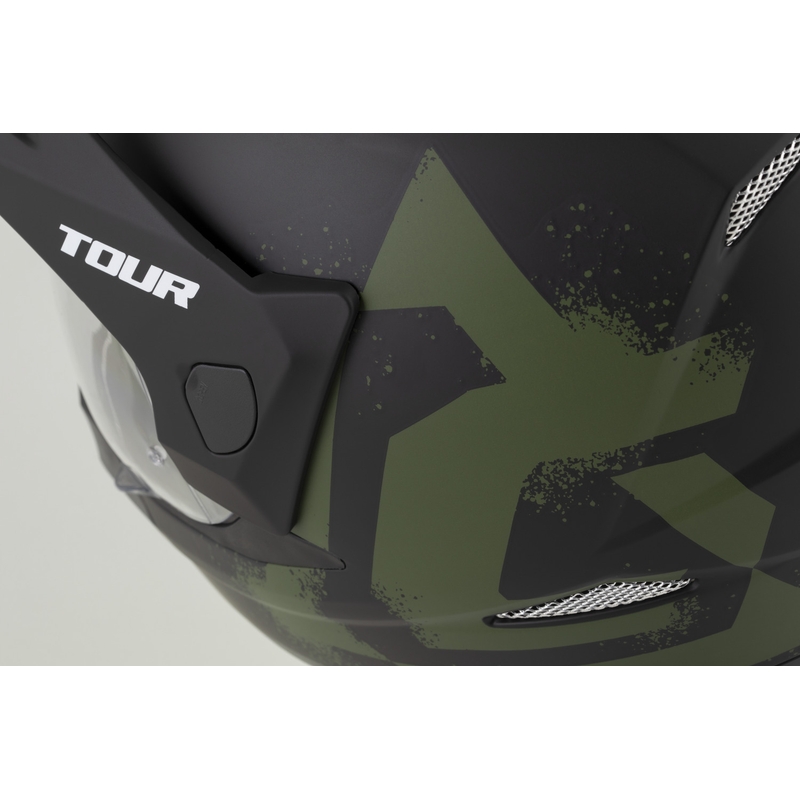 Kask motocyklowy enduro Cassida Tour 2.0 Crew matowy czarno-ciemnozielony