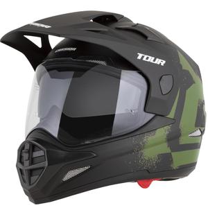 Kask motocyklowy enduro Cassida Tour 2.0 Crew matowy czarno-ciemnozielony
