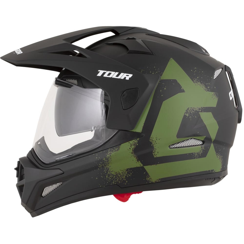 Kask motocyklowy enduro Cassida Tour 2.0 Crew matowy czarno-ciemnozielony