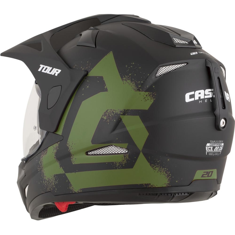 Kask motocyklowy enduro Cassida Tour 2.0 Crew matowy czarno-ciemnozielony