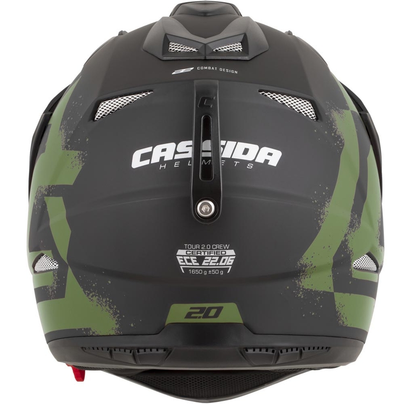 Kask motocyklowy enduro Cassida Tour 2.0 Crew matowy czarno-ciemnozielony