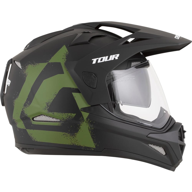 Kask motocyklowy enduro Cassida Tour 2.0 Crew matowy czarno-ciemnozielony