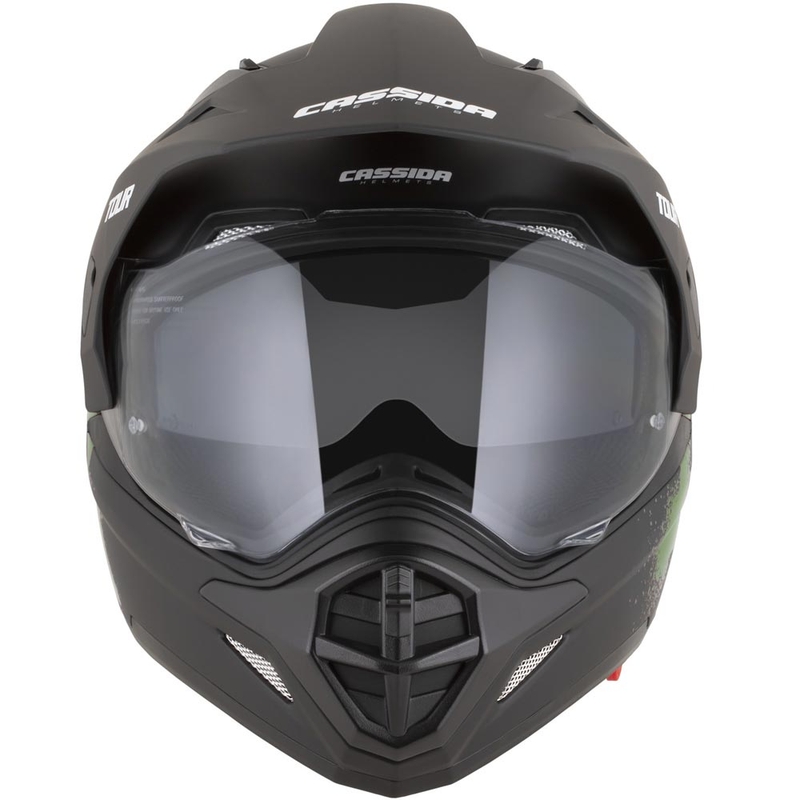 Kask motocyklowy enduro Cassida Tour 2.0 Crew matowy czarno-ciemnozielony