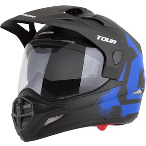 Kask motocyklowy enduro Cassida Tour 2.0 Crew matowy czarno-niebieski