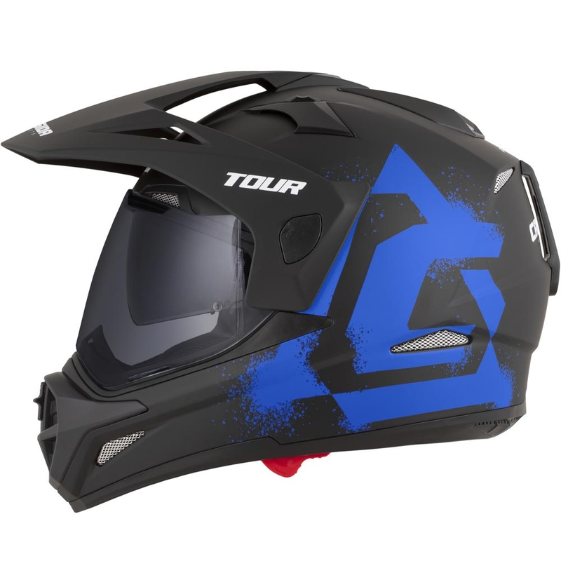 Kask motocyklowy enduro Cassida Tour 2.0 Crew matowy czarno-niebieski