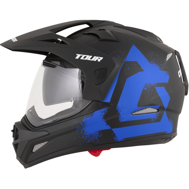 Kask motocyklowy enduro Cassida Tour 2.0 Crew matowy czarno-niebieski