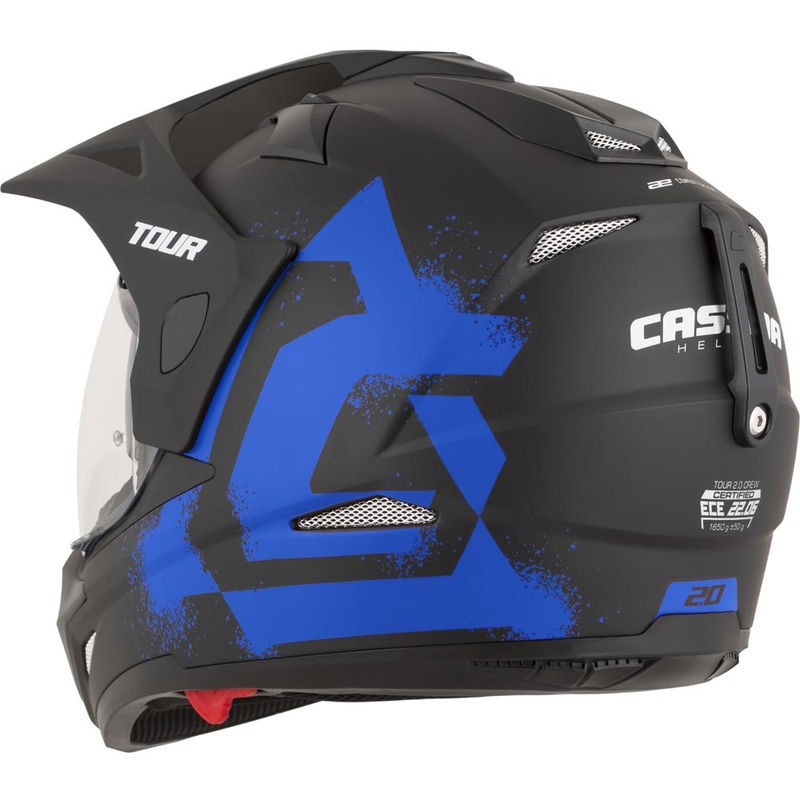 Kask motocyklowy enduro Cassida Tour 2.0 Crew matowy czarno-niebieski