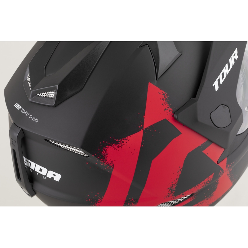 Kask motocyklowy enduro Cassida Tour 2.0 Crew matowy czarno-czerwony