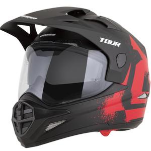 Kask motocyklowy enduro Cassida Tour 2.0 Crew matowy czarno-czerwony