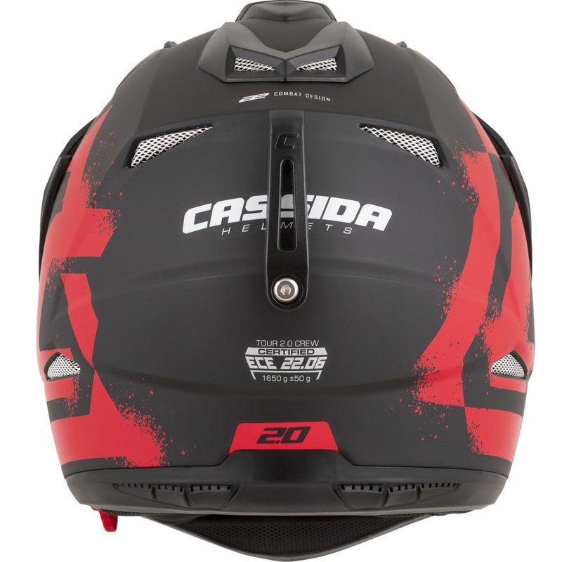 Kask motocyklowy enduro Cassida Tour 2.0 Crew matowy czarno-czerwony