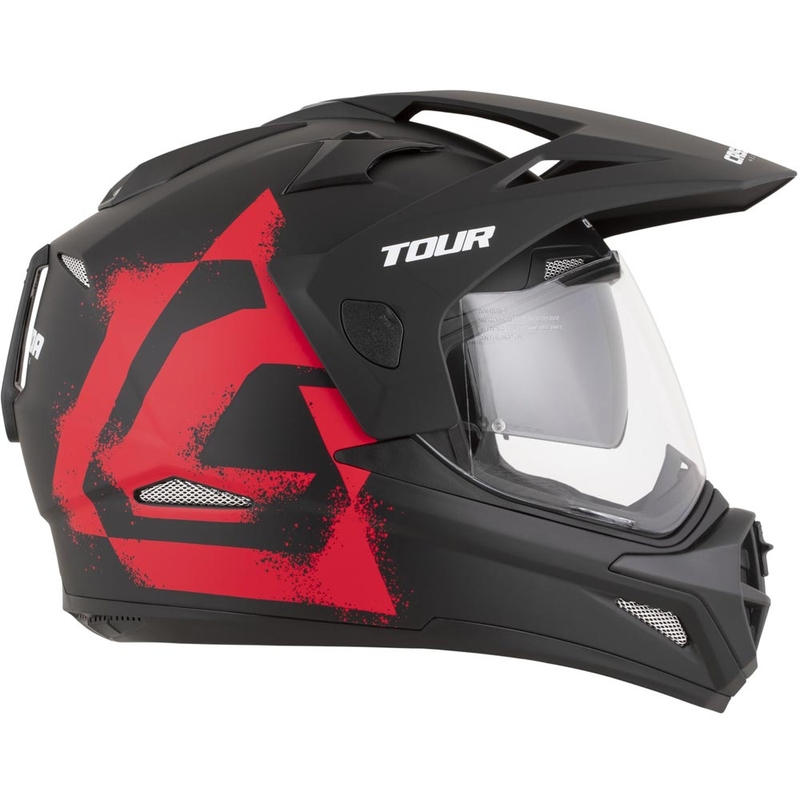 Kask motocyklowy enduro Cassida Tour 2.0 Crew matowy czarno-czerwony