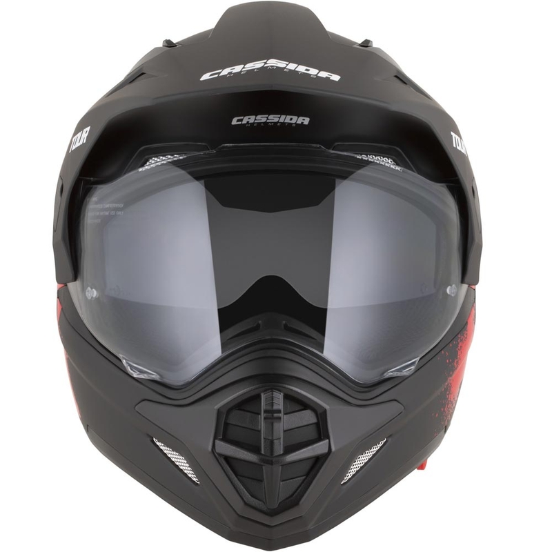 Kask motocyklowy enduro Cassida Tour 2.0 Crew matowy czarno-czerwony
