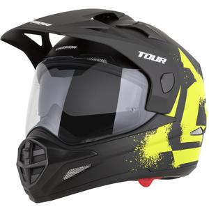 Kask motocyklowy enduro Cassida Tour 2.0 Crew matowy czarno-fluo żółty