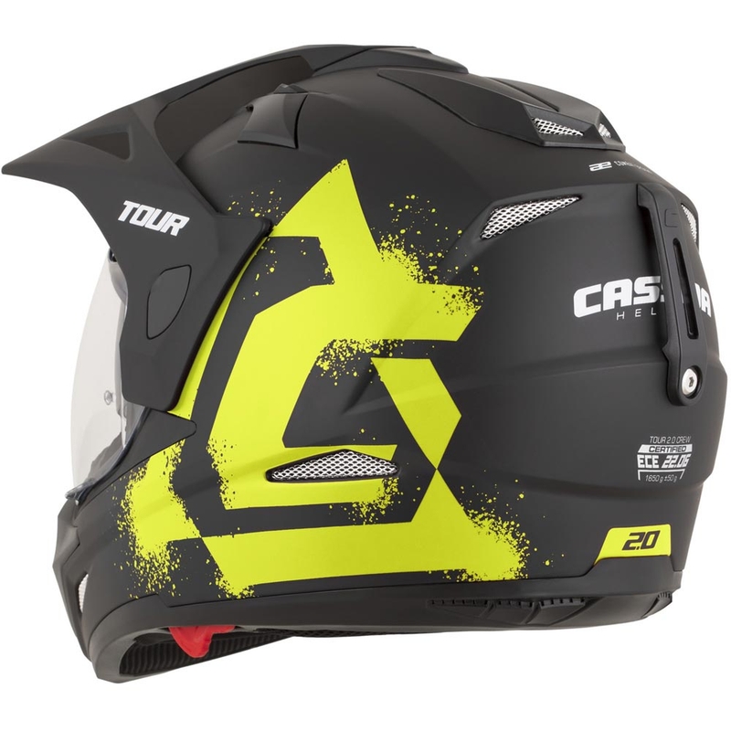 Kask motocyklowy enduro Cassida Tour 2.0 Crew matowy czarno-fluo żółty