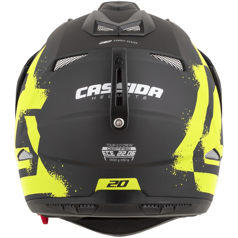 Kask motocyklowy enduro Cassida Tour 2.0 Crew matowy czarno-fluo żółty