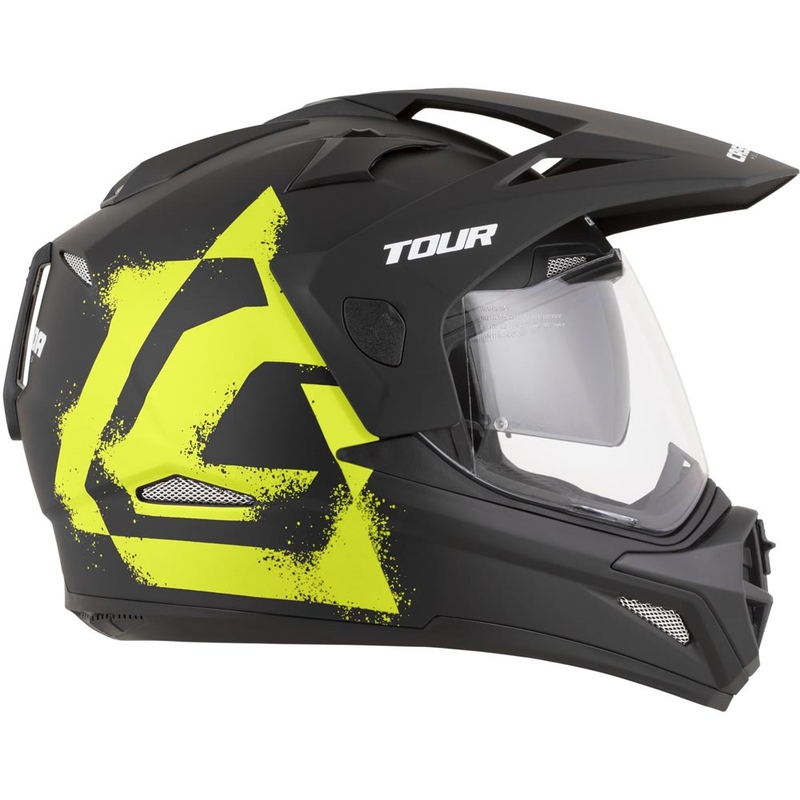 Kask motocyklowy enduro Cassida Tour 2.0 Crew matowy czarno-fluo żółty