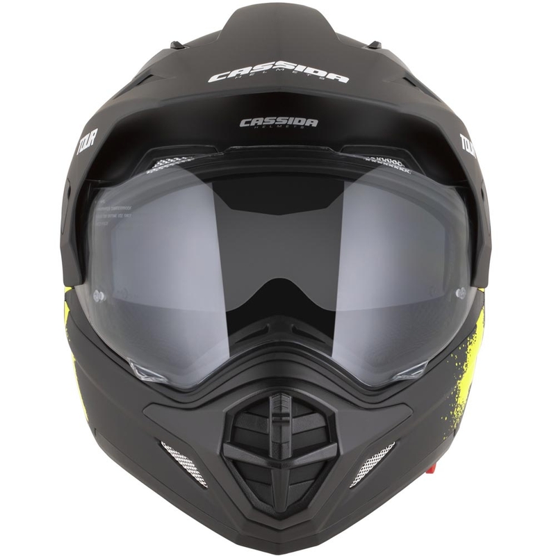 Kask motocyklowy enduro Cassida Tour 2.0 Crew matowy czarno-fluo żółty