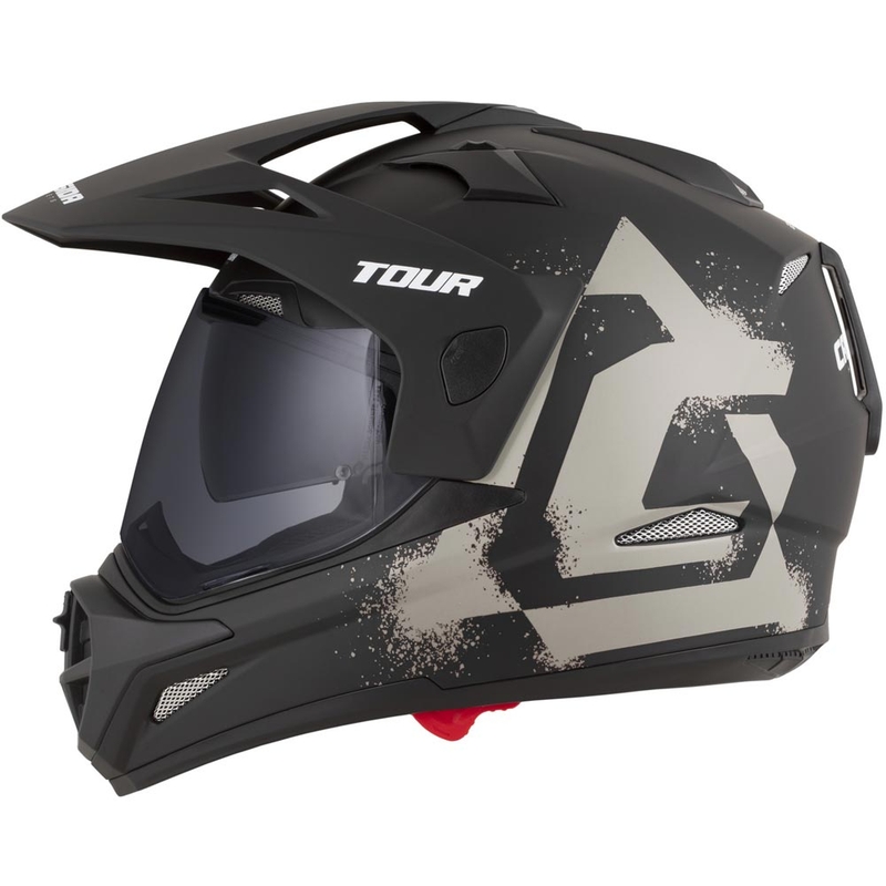 Kask motocyklowy enduro Cassida Tour 2.0 Crew matowy czarno-piaskowy