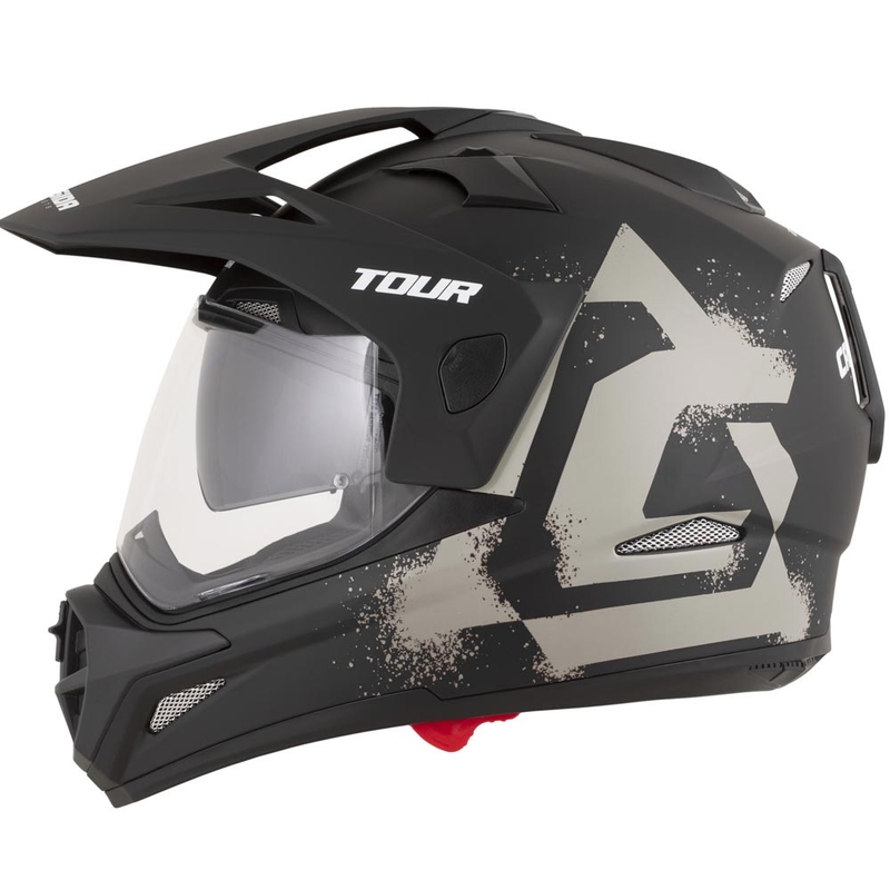 Kask motocyklowy enduro Cassida Tour 2.0 Crew matowy czarno-piaskowy