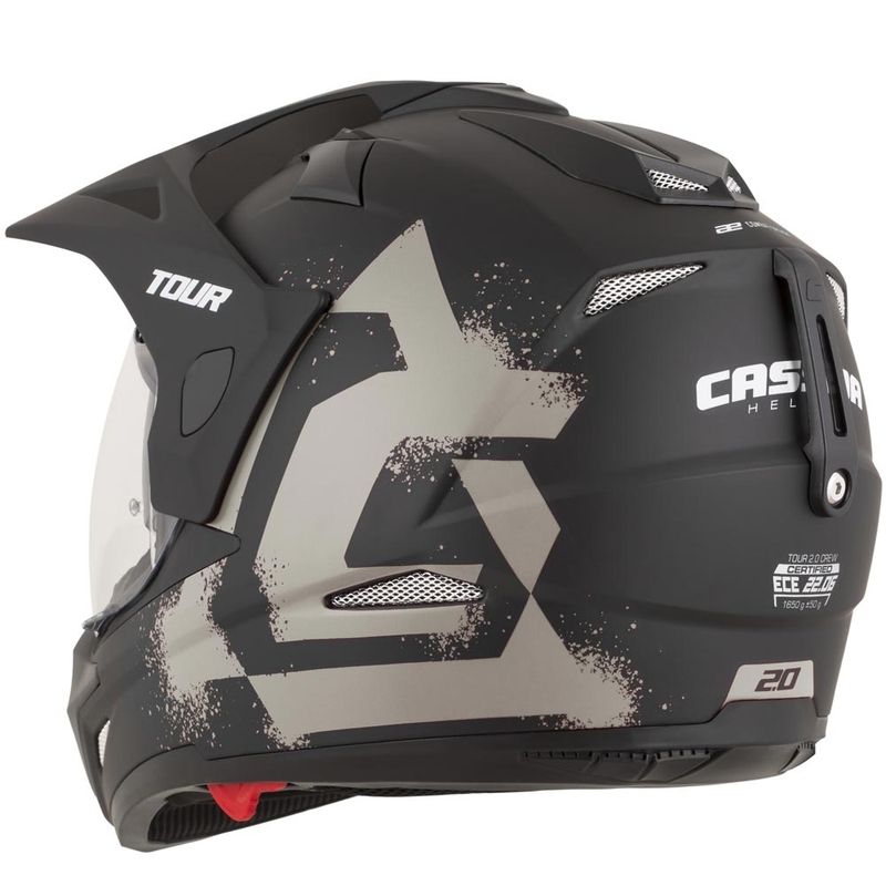Kask motocyklowy enduro Cassida Tour 2.0 Crew matowy czarno-piaskowy