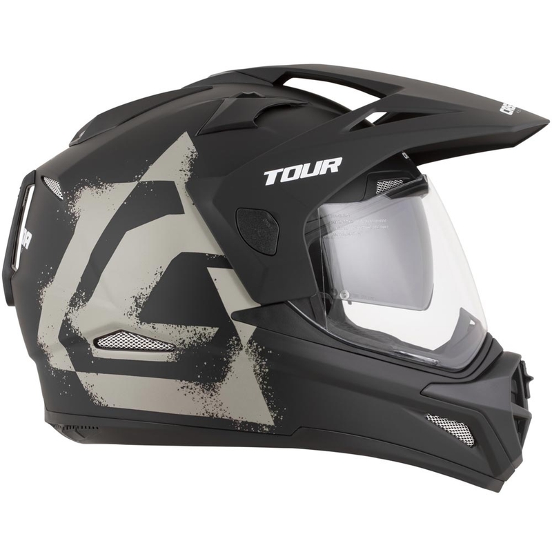 Kask motocyklowy enduro Cassida Tour 2.0 Crew matowy czarno-piaskowy