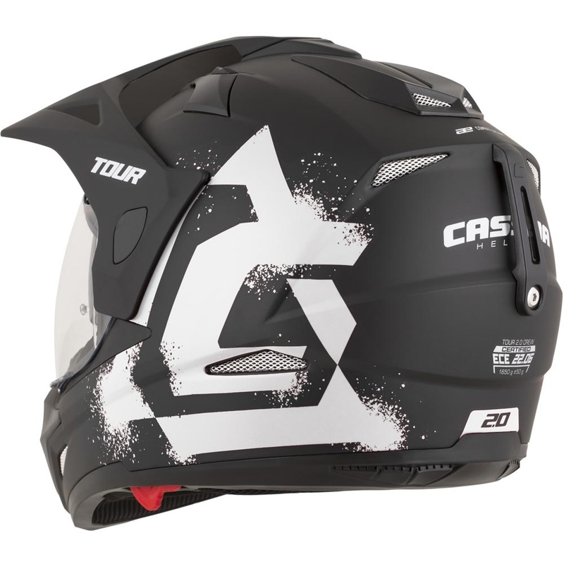 Kask motocyklowy enduro Cassida Tour 2.0 Crew matowy czarno-biały