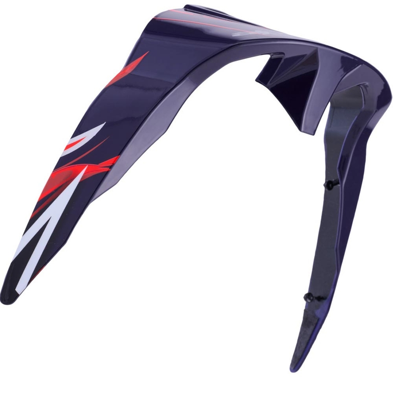 Spojler aerodynamiczny do kasków motocyklowych Alpinestars Supertech R10 FLYTE o standardowym profilu matowym niebiesko-czerwono-białym