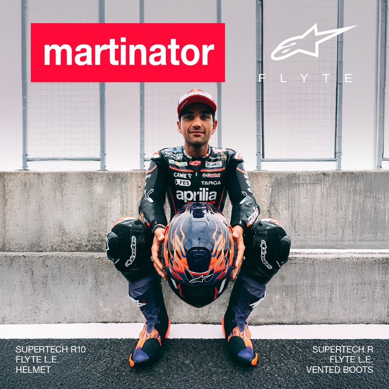 Kask motocyklowy integralny Alpinestars Supertech R-10 Flyte Limited Edition Jorge Martin w kolorze fioletowo-czerwonym