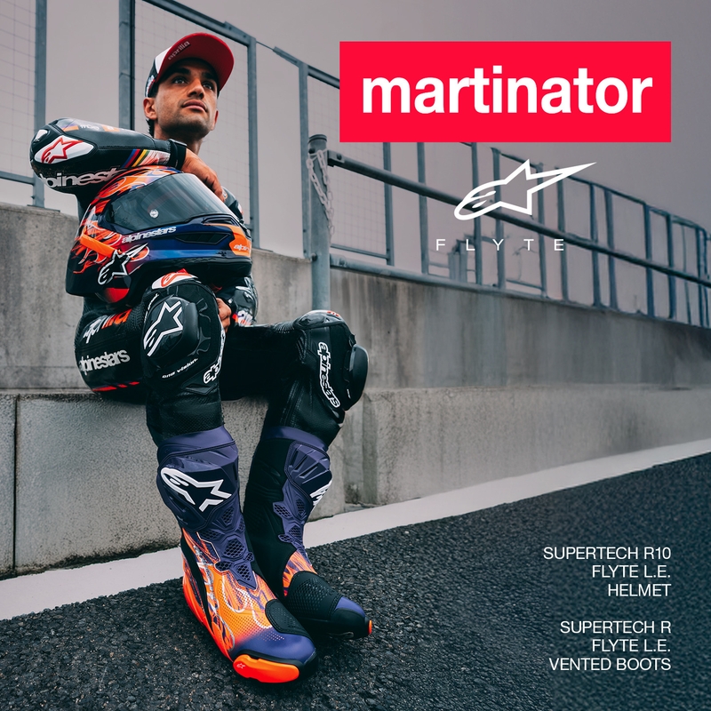 Kask motocyklowy integralny Alpinestars Supertech R-10 Flyte Limited Edition Jorge Martin w kolorze fioletowo-czerwonym