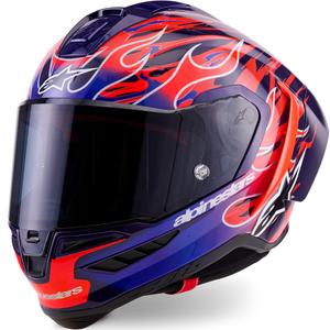 Kask motocyklowy integralny Alpinestars Supertech R-10 Flyte Limited Edition Jorge Martin w kolorze fioletowo-czerwonym