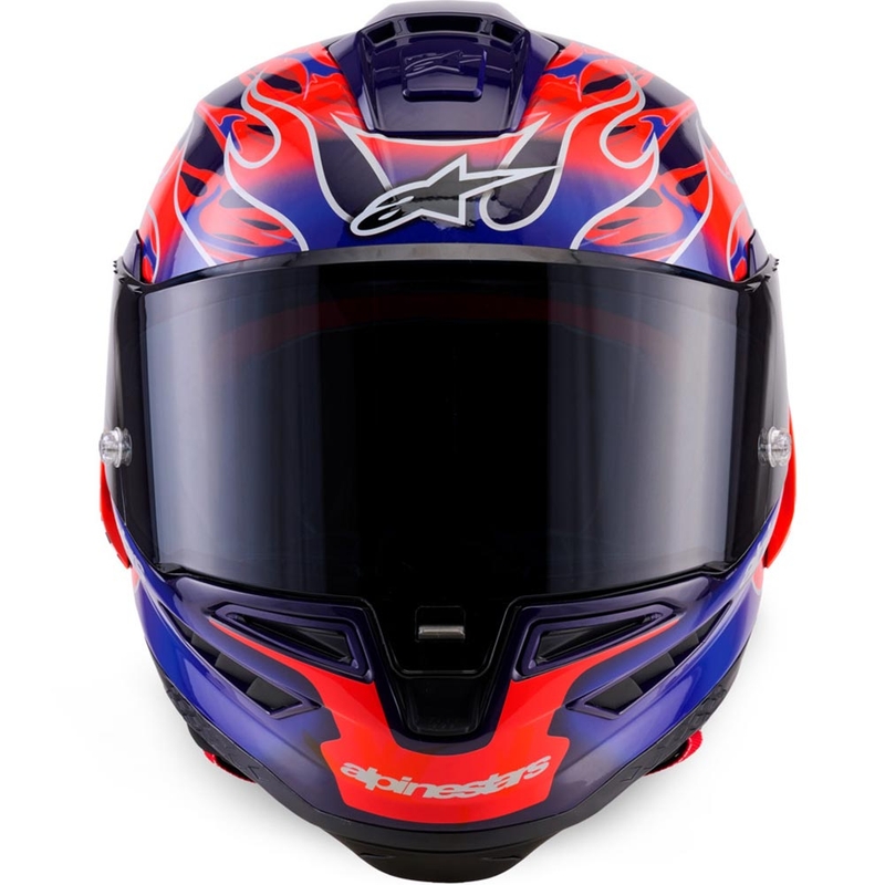 Kask motocyklowy integralny Alpinestars Supertech R-10 Flyte Limited Edition Jorge Martin w kolorze fioletowo-czerwonym
