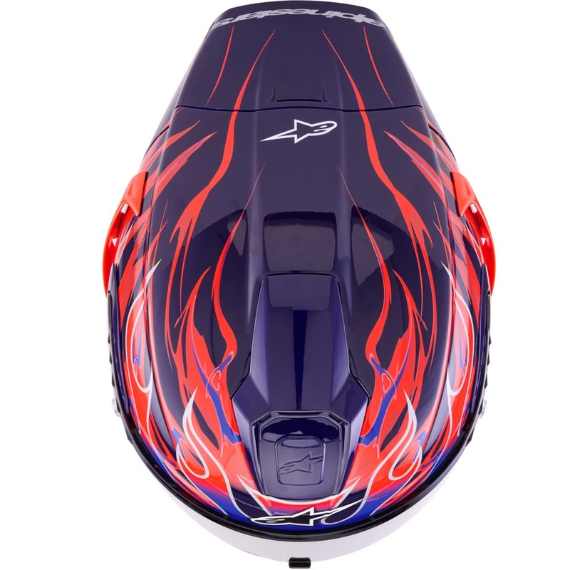 Kask motocyklowy integralny Alpinestars Supertech R-10 Flyte Limited Edition Jorge Martin w kolorze fioletowo-czerwonym