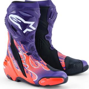 Buty motocyklowe Alpinestars Supertech R Vented Flyte, edycja limitowana, Jorge Martin, fioletowo-czerwono-czarne