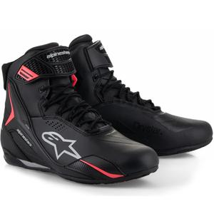 Buty motocyklowe damskie Alpinestars Stella Faster-4 Drystar czarno-szaro-czerwone