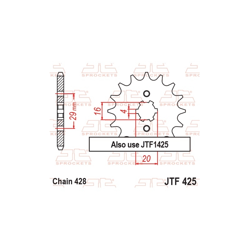 Front sprocket JT 14T, 428